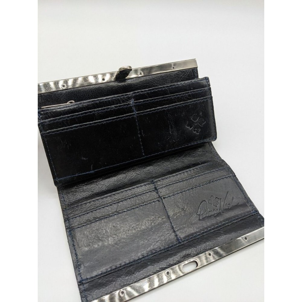 PATRICIA NASH Cauchy tooled embroidered leather women's wallet - BLUE (Used) - Picture 6 of 9